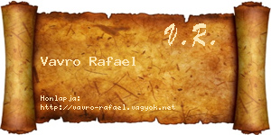 Vavro Rafael névjegykártya
